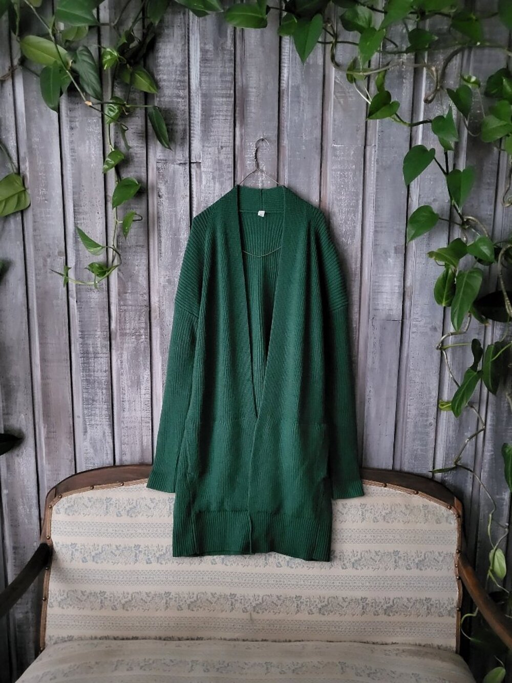 Lululemon Merino Wool Cardigan Knit Soft Dark Green Open Front Size 6